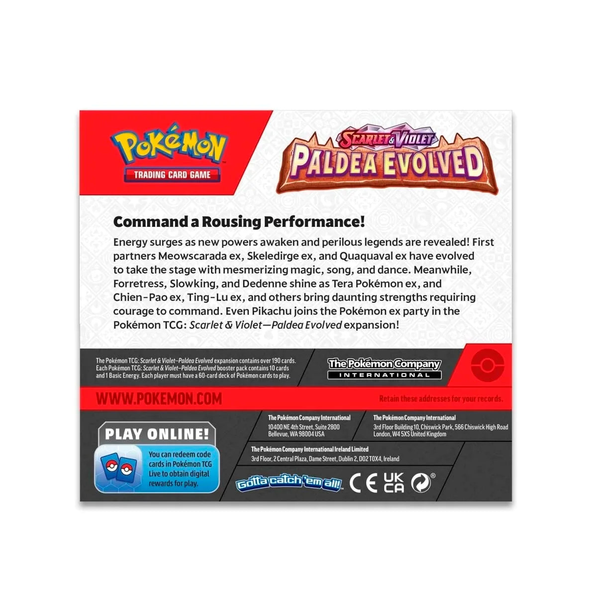 Pokémon TCG - Scarlet & Violet Paldea Evolved Booster Box Case